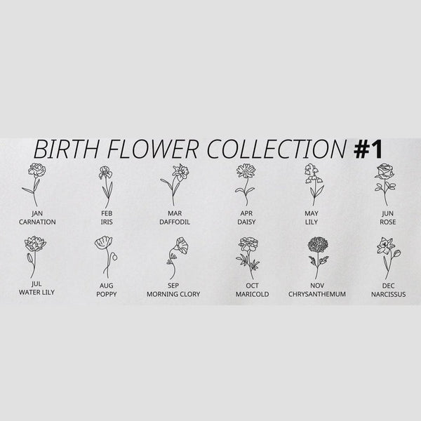 Birth flower Signature Name Necklace