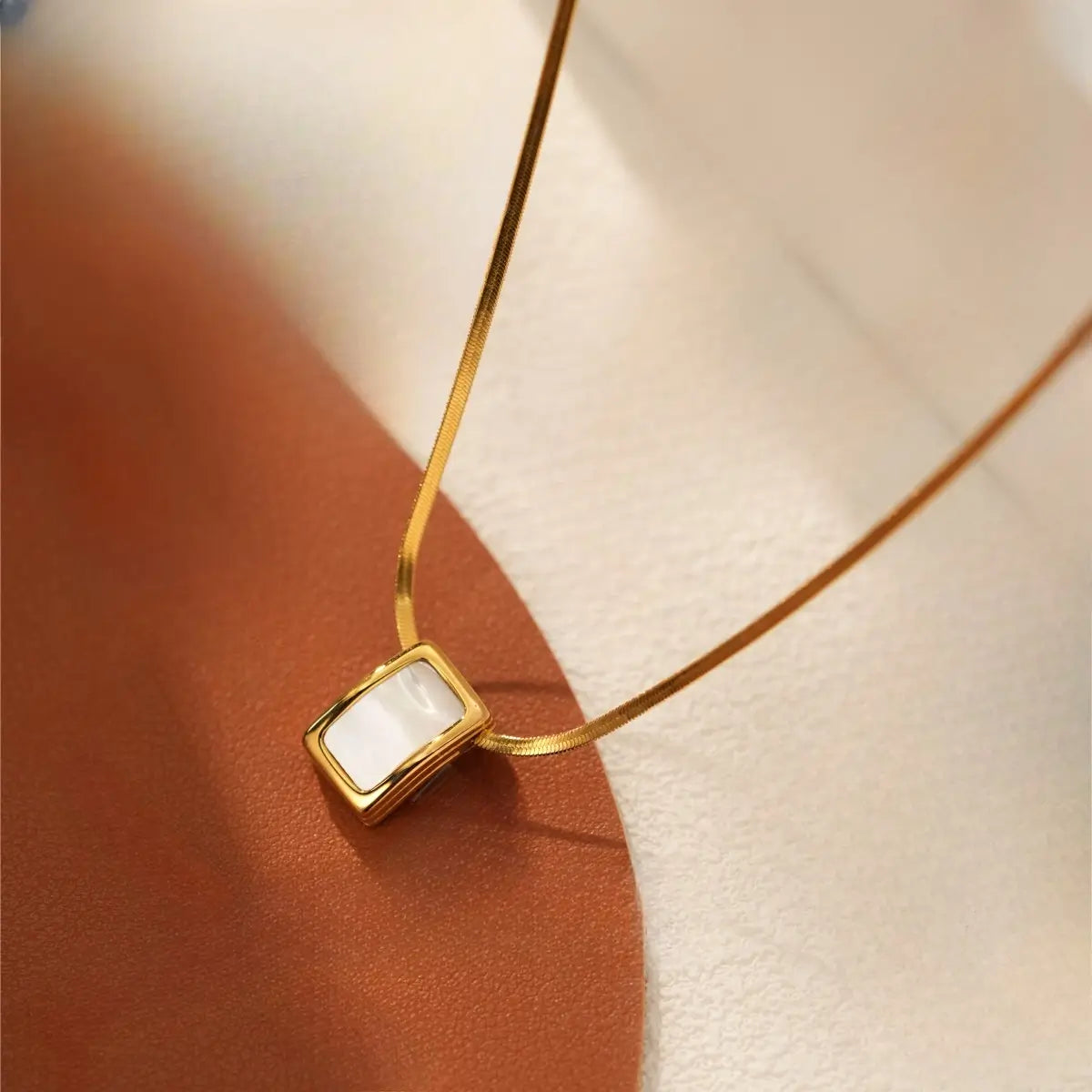 Ayla 18K Gold-Plated Mother of Pearl Pendant Necklace