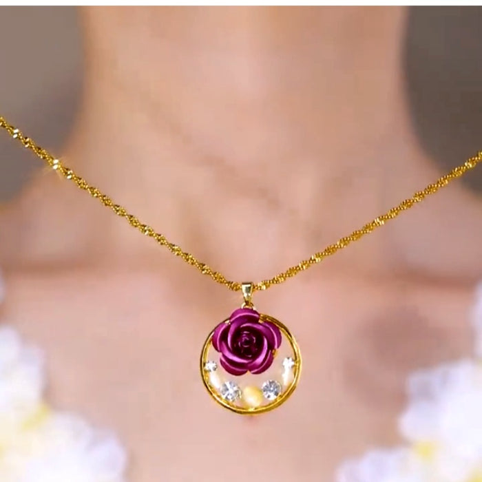 Floral Pendant Jewelry 18k Gold plating