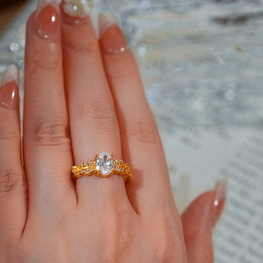 18K Gold Plated Adjustable Starry Sky Diamond Ring
