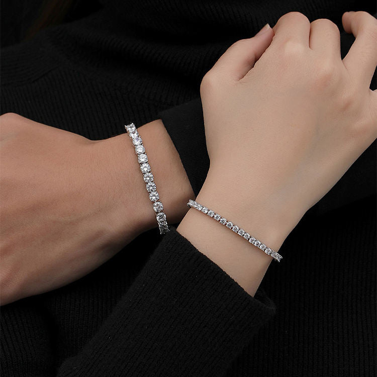 Moissanite VVS D Ideal Cut Tennis Bracelet in .925 Silver