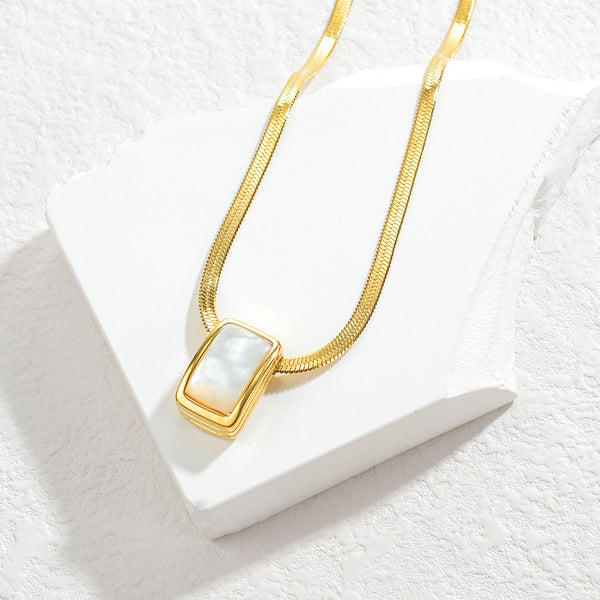 Ayla 18K Gold-Plated Mother of Pearl Pendant Necklace