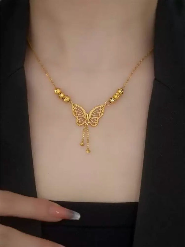 Golden Butterfly Necklace(gold plated)