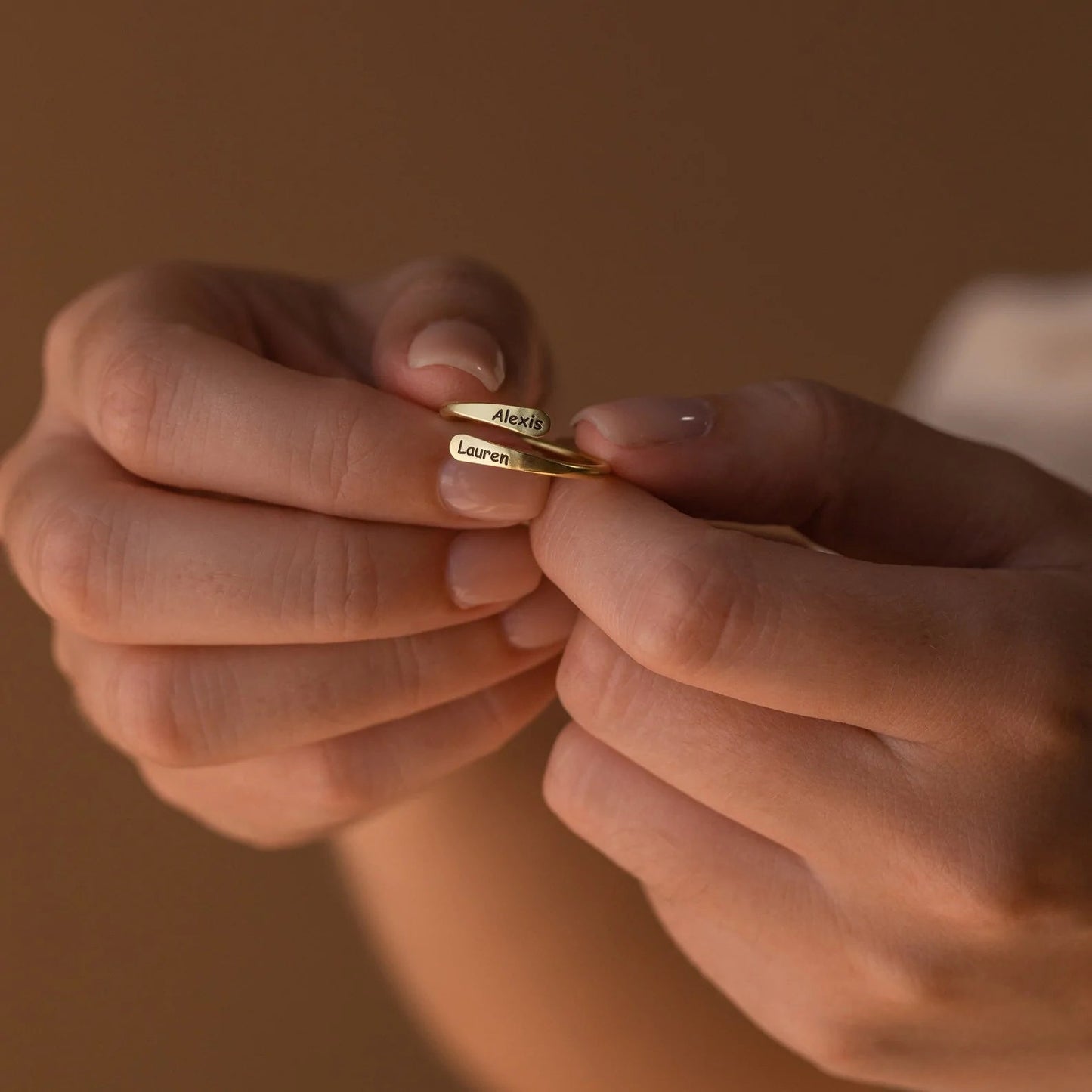 Rounded Name Wrap Ring