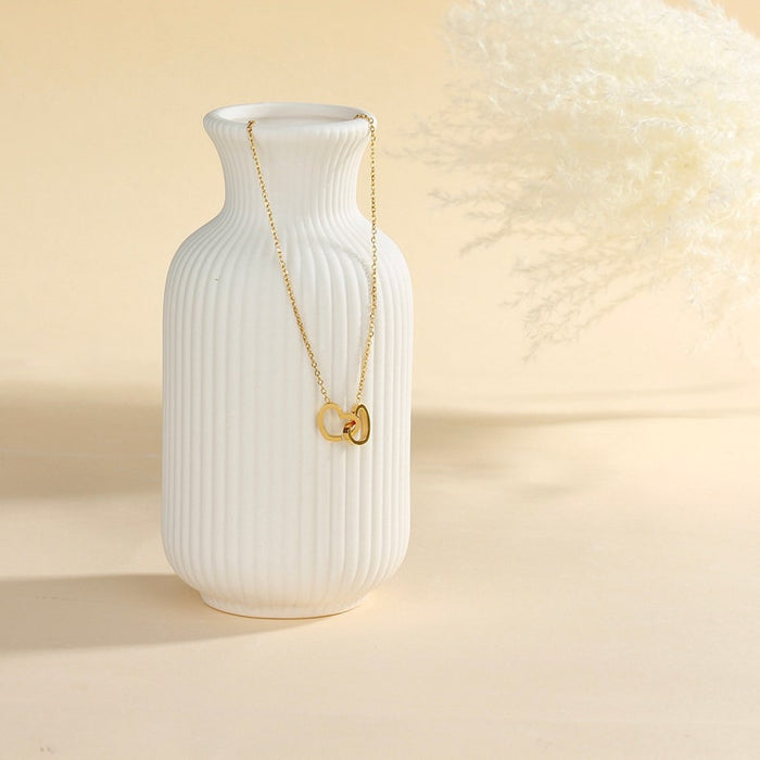 18K Gold Plated Twin Hearts Unity Pendant